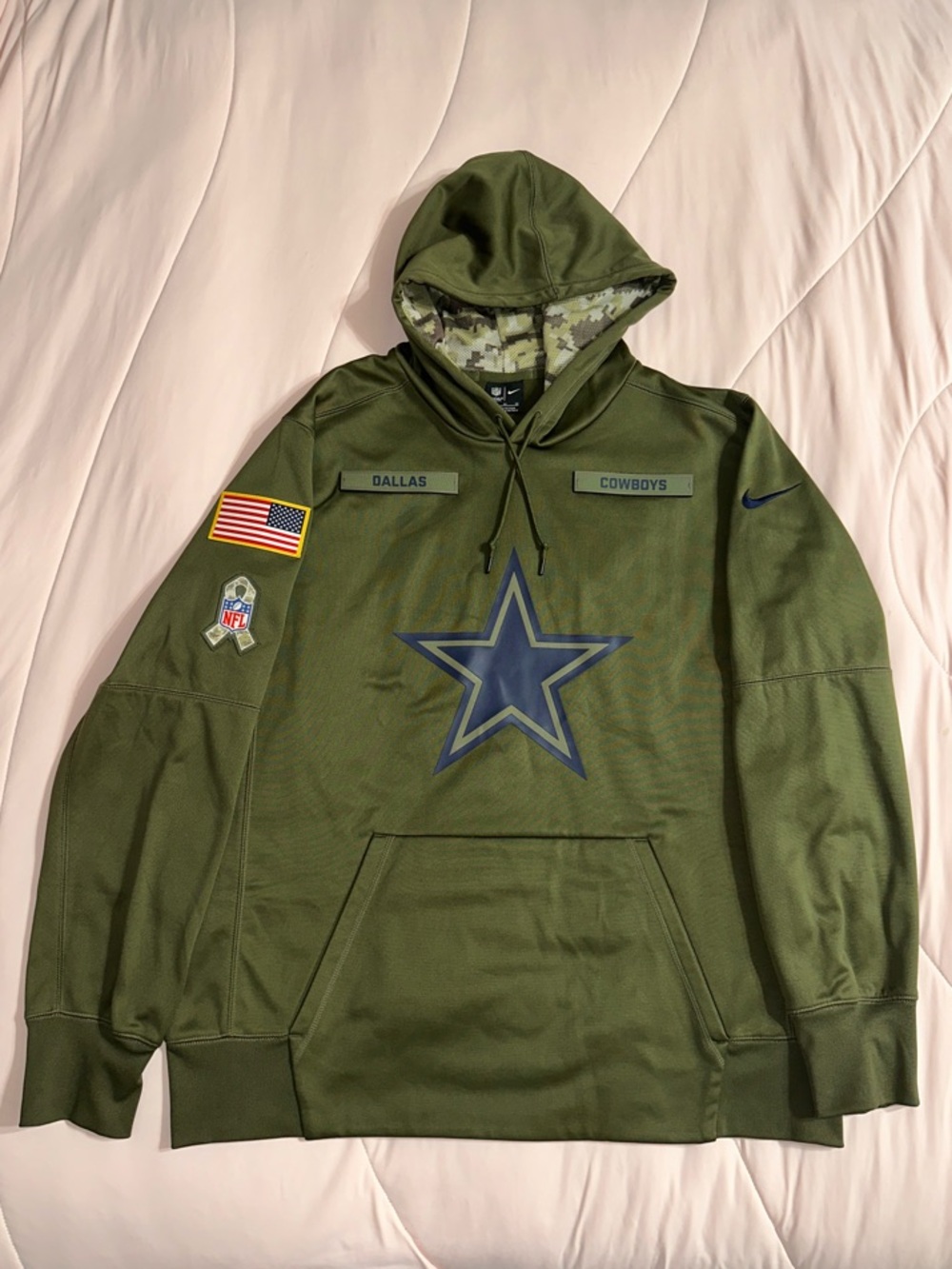Nike Men's NFL Dallas Cowboys Salute to Service Hoodie Green Polyester XL